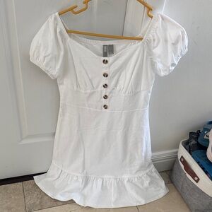 ASOS White Buttoned Top Dress